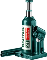 KRAFTOOL  DOUBLE RAM, 2 т, 170 - 380 мм, с увеличенным подъемом, двухштоковый бутылочный домкрат  (43463-2) 43463-2