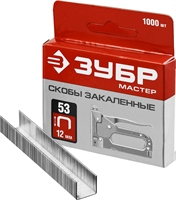 ЗУБР  тип 53 (A/10/JT21) 12 мм, 1000 шт, калибр 23GA, скобы для степлера (31625-12) 31625-12