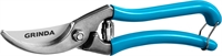 GRINDA  P-10, 210 мм, цельнокованые лезвия, стальные рукоятки, покрытие ПВХ, плоскостной секатор, PROLine (423410) 423410