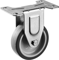 ЗУБР  d 75 мм, г/п 60 кг, резина/полипропилен, термопластичное неповоротное колесо, Профессионал (30946-75-F) 30946-75-F