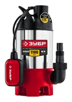 ЗУБР  1100 Вт, дренажный насос для грязной воды, корпус - нерж. сталь (НПГ-М3-1100-С) НПГ-М3-1100-С