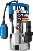 ЗУБР  1100 Вт, дренажный насос для грязной воды, корпус - нерж. сталь, Профессионал (НПГ-Т3-1100-С) НПГ-Т3-1100-С