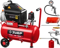 ЗУБР   240 л/мин, 24 л, 1500 Вт, 6 предметов, масляный компрессор (КПМ-240-24 Н6) КПМ-240-24 Н6