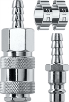 KRAFTOOL  (штуцер ″елочка″, 8 мм - рапид муфта) + (рапид штуцер-штуцер ″елочка″, 8 мм) + (обжимные хомуты 2 шт), набор (06599-08-H) 06599-08-H