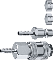 ЗУБР  (штуцер ″елочка″, 6 мм - рапид муфта) + (рапид штуцер-штуцер ″елочка″, 6 мм) + (обжимные хомуты 2 шт), набор, Профессионал (64920-06-H) 64920-06-H