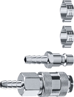 ЗУБР  (штуцер ″елочка″, 8 мм - рапид муфта) + (рапид штуцер-штуцер ″елочка″, 8 мм) + (обжимные хомуты 2 шт), набор, Профессионал (64920-08-H) 64920-08-H