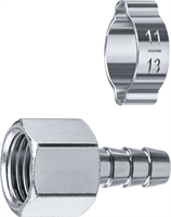 ЗУБР  штуцер ″елочка″, 8 мм - 1/4″F, переходник с обжимным хомутом, Профессионал (64923-1/4-08) 64923-1/4-08