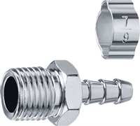 ЗУБР  штуцер ″елочка″, 6 мм - 1/4″M, переходник с обжимным хомутом, Профессионал (64924-1/4-06) 64924-1/4-06