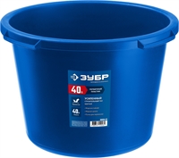 ЗУБР  40 л, первичный высокопрочный пластик, усиленный круглый строительный таз (06094-45) 06094-45
