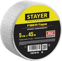 STAYER  FIBER-Tape, 5 см х 45 м, 3 х 3 мм, самоклеящаяся серпянка, Professional (1246-05-45) 1246-05-45_z01