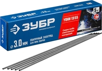 ЗУБР  Д 3.0 х 350 мм, 5 кг в коробке, УОНИ 13/55 с основным покрытием, электрод сварочный, Профессионал (40025-3.0) 40025-3.0