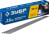 ЗУБР  Д 3.0 х 350 мм, 5 кг в коробке, ЗОК-46 рутил-целлюлозный, электрод сварочный, Профессионал (40035-3.0) 40035-3.0