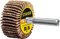 STAYER  d 30 x 15 мм, P80, на шпильке d 6 мм, круг шлифовальный лепестковый (36606-080) 36606-080