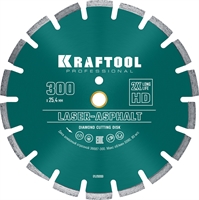 KRAFTOOL  Laser-Asphalt, 300 мм, (25.4/20 мм, 10 х 3.2 мм), сегментный алмазный диск (36687-300) 36687-300