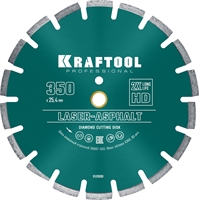 KRAFTOOL  Laser-Asphalt, 350 мм, (25.4/20 мм, 10 х 3.2 мм), сегментный алмазный диск (36687-350) 36687-350