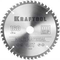 KRAFTOOL  Multi Material, 160 х 20 мм, 48Т, пильный диск по алюминию (36953-160-20) 36953-160-20