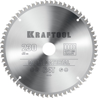 KRAFTOOL  Multi Material, 230 х 30 мм, 64Т, пильный диск по алюминию (36953-230-30) 36953-230-30