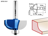 ЗУБР  38.1 x 16 мм, радиус 12.7 мм, фреза кромочная калевочная №2, Профессионал (28702-38.1) 28702-38.1