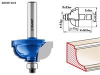 ЗУБР  34.9 x 19 мм, радиус 9.5 мм, фреза кромочная калевочная №7, Профессионал (28709-34.9) 28709-34.9