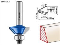 ЗУБР  25.4 x 8 мм, фреза кромочная калевочная (фасочная) №9, Профессионал (28711-25.4) 28711-25.4