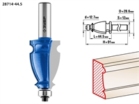 ЗУБР  44.5 x 28 мм, хвостовик 12 мм, фреза кромочная фигурная №3, Профессионал (28714-44.5) 28714-44.5