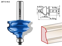 ЗУБР  44.5 x 28 мм, хвостовик 12 мм, фреза кромочная фигурная №4, Профессионал (28715-44.5) 28715-44.5
