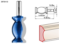 ЗУБР  32 x 57 мм, хвостовик 12 мм, фреза кромочная фигурная №9, Профессионал (28720-32) 28720-32