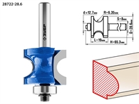 ЗУБР  28.6 x 19 мм, радиус 6.3 мм, фреза полустержневая с подшипником, Профессионал (28722-28.6) 28722-28.6