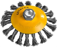 STAYER  115 мм, жгутированная стальная проволока 0.5 мм, коническая щетка-крацовка для УШМ, Professional (35135-115) 35135-115