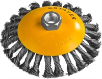 STAYER  125 мм, жгутированная стальная проволока 0.5 мм, коническая щетка-крацовка для УШМ, Professional (35135-125) 35135-125