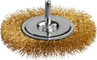MIRAX  100 мм, витая стальная латунированная проволока 0.3 мм, щетка дисковая для дрели (35145-100) 35145-100