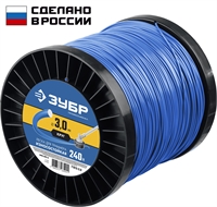 ЗУБР  КРУГ, 3.0 мм, 240 м, леска для триммера, Профессионал (71015-3.0) 71015-3.0