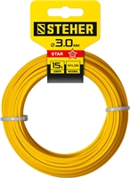 STEHER  ЗВЕЗДА, 3.0 мм, 15 м, леска для триммера (75010-3.0) 75010-3.0