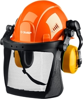 ЗУБР  ТРИАДА, защитная каска в комплекте с наушниками и защитным сетчатым экраном, Профессионал (11099) 11099