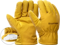 KRAFTOOL  EXTREM WINTER, XL, утеплённые, от мех. воздействий, кожаные перчатки (1137-XL) 1137-XL