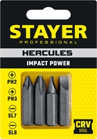 STAYER  Hercules, 36 мм, 4 шт, биты для ударной отвертки, Professional (25667-S4) 25667-S4_z01
