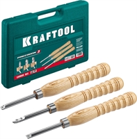 KRAFTOOL  Precision-3, 3 предм., набор ручных резцов по дереву (18369) 18369