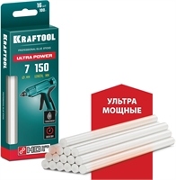 KRAFTOOL  Ultra Power, 7 х 150 мм, 16 шт, прозрачные, ультрамощные клеевые стержни (06837-16) 06837-16