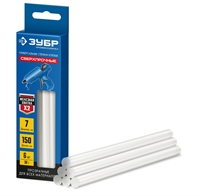 ЗУБР  7 х 150 мм, 6 шт, сверхпрочные прозрачные клеевые стержни, Профессионал (06855-6) 06855-6