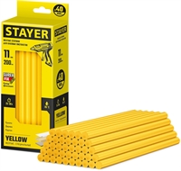 STAYER  Yellow, жёлтые, 11 х 200 мм, 40 шт, клеевые стержни, Professional (2-06821-Y-S40) 2-06821-Y-S40