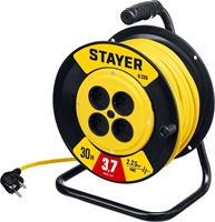 STAYER  S-225, ПВС, 2 х 2.5 мм2, 30 м, 3750 Вт, силовой удлинитель на катушке (55070-30) 55070-30