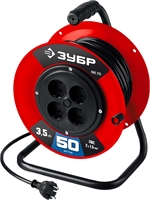 ЗУБР  ПВС-215, ПВС, 2 х 1.5 мм2, 50 м, 3500 Вт, силовой удлинитель на катушке (55103-50) 55103-50