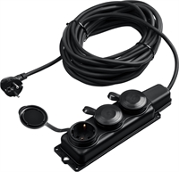 ЗУБР  КГ-325-Ш3, КГ, 3 x 2.5 мм2, IP44, 5 м, 3 гн., 4000 Вт, силовой удлинитель, Профессионал (55024-05) 55024-05