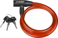 ЗУБР  650 мм, d 10 мм, 3 ключа, тросовый замок (37263-65) 37263-65