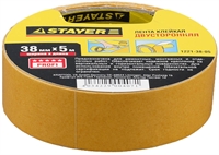 STAYER  38 мм, 5 м, на полипропиленовой основе, двухсторонняя клейкая лента (1221-38-05) 1221-38-05