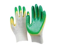 Перчатки латексные х/б с двойным обливом, желто-зеленые YEIFYbMajM-vIKZIlBXLz1