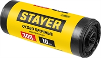 STAYER  HEAVY DUTY, 300 л, 10 шт, черные, особопрочные, строительные мусорные мешки (39157-300) 39157-300