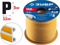 ЗУБР  150 м, P-профиль, размер 9 х 5.5 мм, белый, самоклеящийся резиновый уплотнитель, Профессионал (40922-150) 40922-150