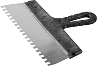 ЗУБР  300 мм, зуб 8 х 8 мм, зубчатый пластиковая ручка, нержавеющий, фасадный шпатель (10078-30-08) 10078-30-08