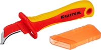 KRAFTOOL  KN-7, 1000 В, изогнутый, диэлектрический нож электрика (45400) 45400